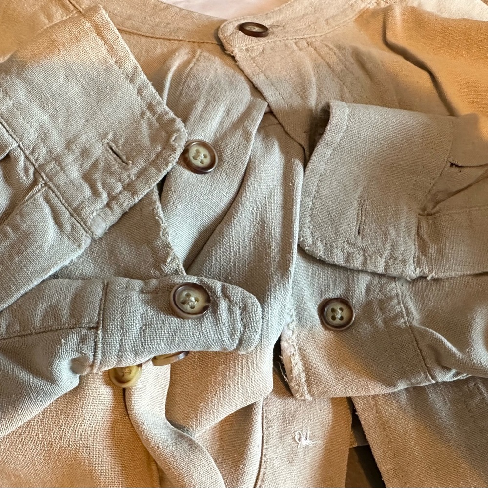 Structure Solid Tan Long Sleeve Mandarin Collar B… - image 7